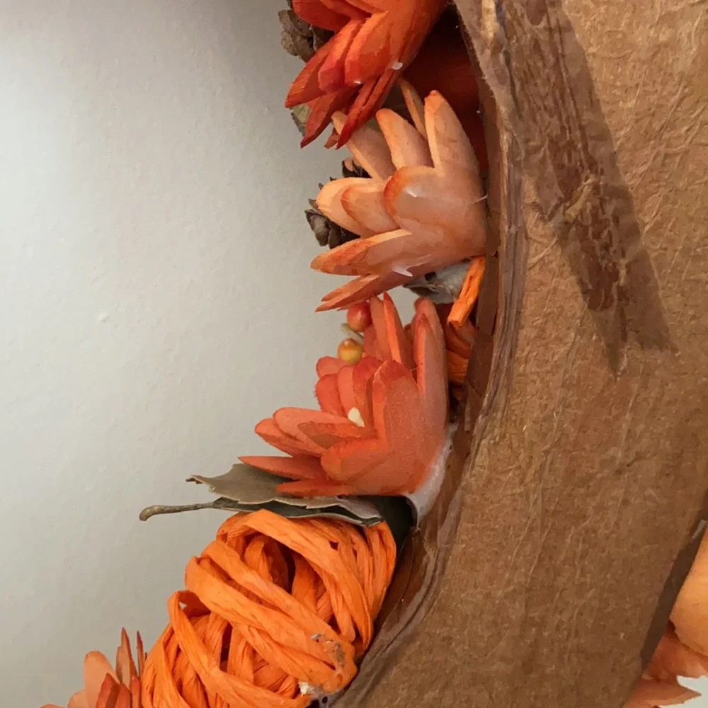 Fall autumn harvest orange wreath